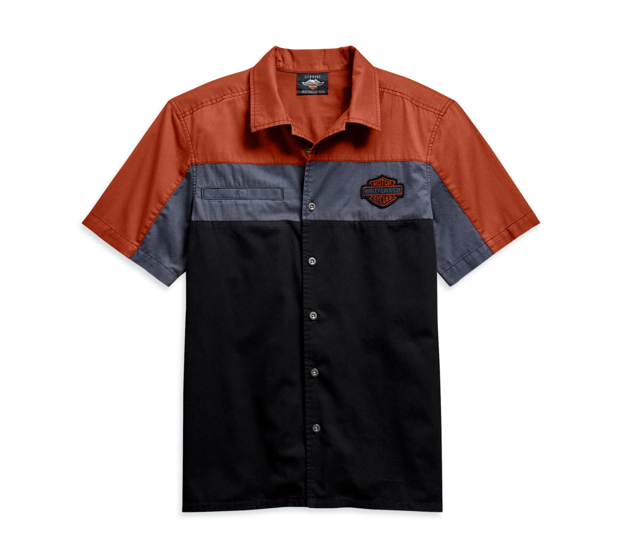 Slim Fit Grey 96647-19VM Details about  / Harley Davidson Men/'s Logo Chambray Shirt XL